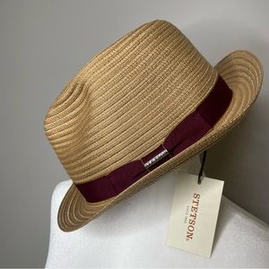 Stetson Fedora Panama Style Hat Sz L